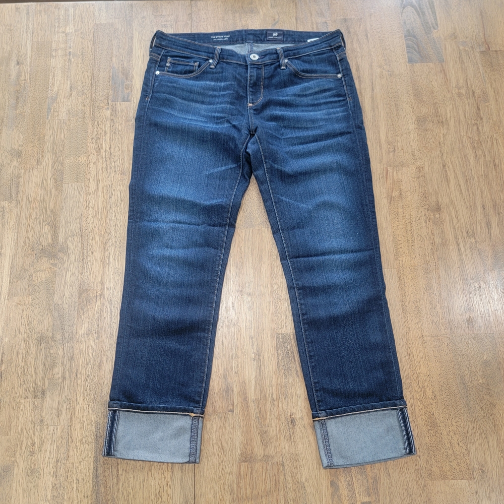 AG Adriano Goldschmied Cuffed Dark Wash Jeans 28